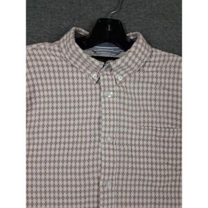 Cody James Mens Shirt M Brown Tan Geometric Cotton Gauze Cowboy Rodeo Western